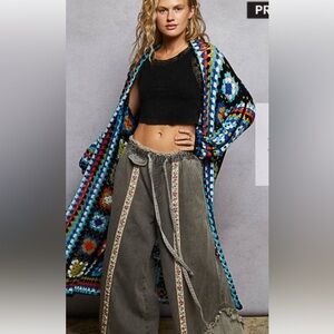 POL Colorful Crochet Cardigan granny squares